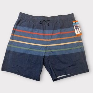 Hang Ten Mens Swim Trunks Suit XXL Lined Shorts Surf Beach  Zippered Back Pocket